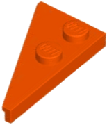Wedge Plate 2 x 4 27° Right in Reddish Orange