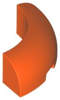 Brick Round Corner 3 x 3 x 1 No Studs in Reddish Orange