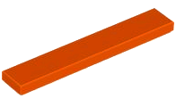 Tile 1 x 6 with Groove in Reddish Orange