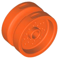 Wheel 18 x 12 with Pin Hole and Stud in Reddish Orange