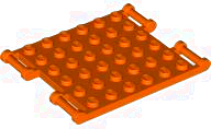 Plate Special 6 x 6 with 4 Handles in Reddish Orange