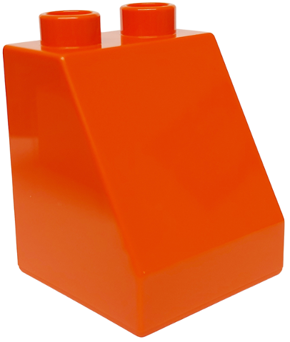 Duplo Brick 2 x 2 x 2 Slope in Reddish Orange