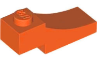 Brick Curved, 3 x 1 with 1/3 Inverted Cutout in Reddish Orange