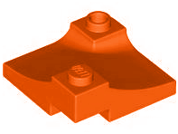 Brick Curved, Internal Double, 3 x 3 with 1/3 Inverted Cutout, Corner in Reddish Orange