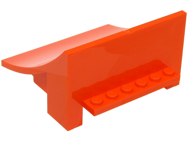 Brick Curved 8 x 8 x 4, Ramp in Reddish Orange