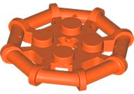 Plate Special 2 x 2 with Bar Frame Octagonal, Reinforced, Completely Round Studs in Reddish Orange