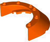 Windscreen Round, Sloped 6 x 8 x 2 in Reddish Orange