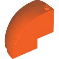 Brick Round Corner 5 x 5 x 3 1/3 Quarter Dome Top [Plain] in Reddish Orange
