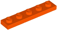 Plate 1 x 5 in Reddish Orange
