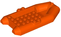 Boat / Rubber Raft / Dinghy 6 x 12 in Reddish Orange