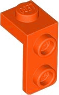 Bracket 1 x 1 - 1 x 2 in Reddish Orange