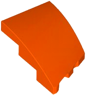 Brick Wedged, Curved 3 x 2 with Stud Notch Left in Reddish Orange