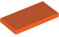 Tile 2 x 4 with Groove in Reddish Orange
