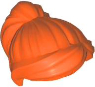 Hair Ponytail and Swept Sideways Fringe in Reddish Orange