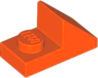 Brick Sloped 45° 2 x 1 with 2/3 Cutout [New Version] in Reddish Orange