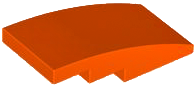 Brick Curved 4 x 2 No Studs in Reddish Orange