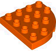 Duplo Plate Round Corner 4 x 4 in Reddish Orange