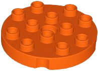 Duplo Plate Round 4 x 4 in Reddish Orange