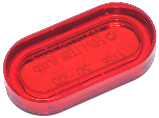 Tile Round 1 x 2 in Trans-Red
