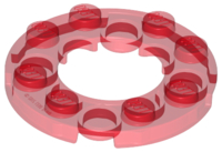 Plate Round 4 x 4 with 2 x 2 Round Opening in Trans-Red
