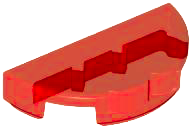 Tile Round 1 x 2 Half Circle in Trans-Red