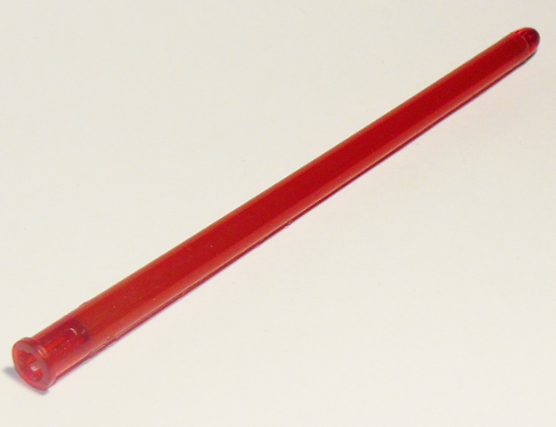Large Figure Weapon, Lightsaber Blade 16L with Axle Hole in Trans-Red