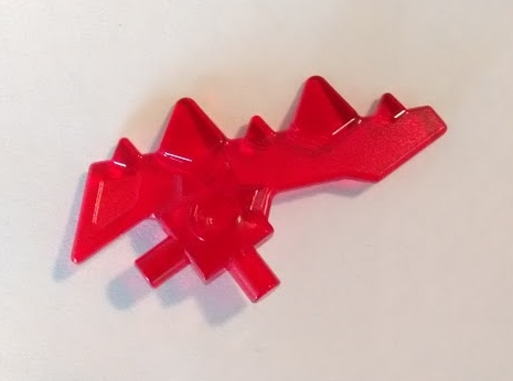 Weapon Blade with Spikes and Two Bars in Trans-Red