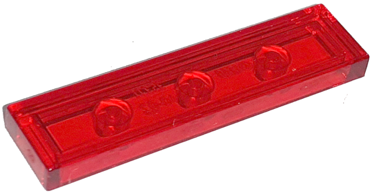 Tile 1 x 4 with Groove in Trans-Red