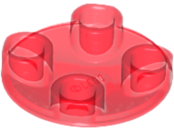 Plate Round 2 x 2 with Rounded Bottom [Boat Stud] in Trans-Red