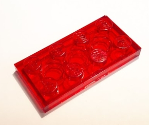 Plate 2 x 4 in Trans-Red