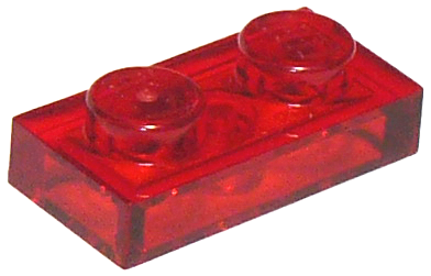 Plate 1 x 2 in Trans-Red