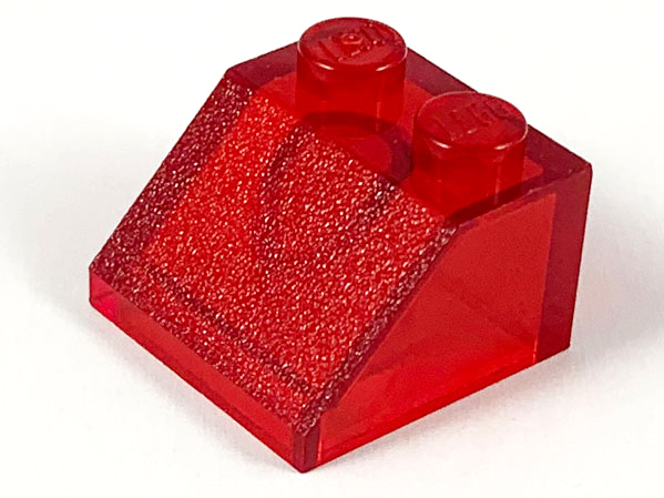 Brick Sloped 45° 2 x 2 in Trans-Red