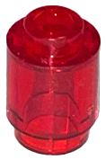 Brick Round 1 x 1 Open Stud in Trans-Red