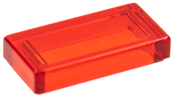 Tile 1 x 2 with Groove in Trans-Red