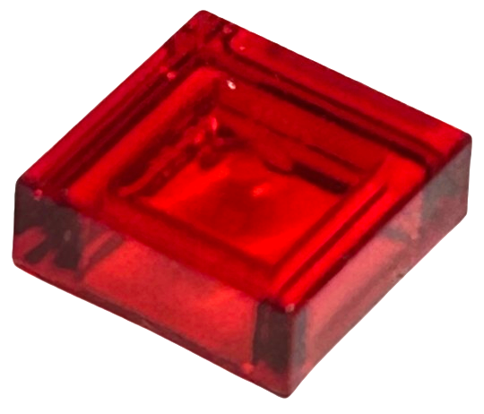 Tile 1 x 1 with Groove in Trans-Red