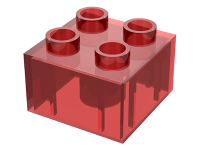 Duplo Brick 2 x 2 in Trans-Red