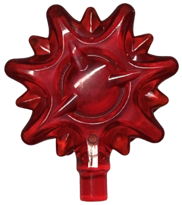 Wave / Power Burst / Flame / Magic Spell Effect, Large Dish with Stud in Trans-Red