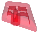 Tile Special 1 x 2 Diamond Plain in Trans-Red