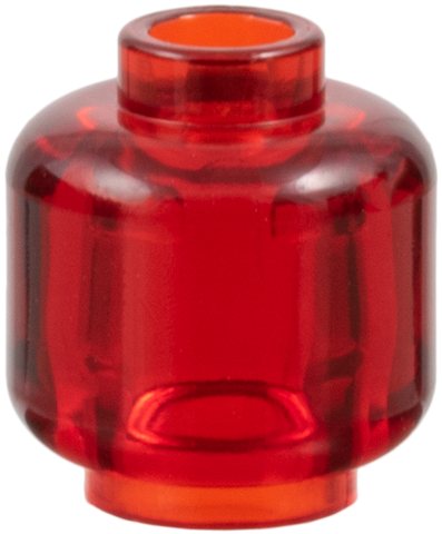 Minifig Head [Plain] [Hollow Stud] in Trans-Red