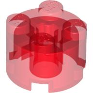 Brick Round 2 x 2 with Axle Hole in Trans-Red