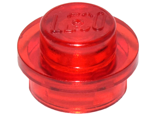 Plate Round 1 x 1 with Solid Stud in Trans-Red