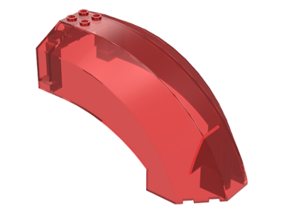 Windscreen 12 x 6 x 6 Curved in Trans-Red