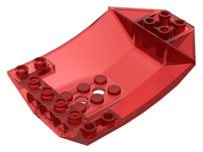 Brick Wedged, Curved Inverted 8 x 6 x 2 Cockpit in Trans-Red