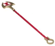 Large Figure Weapon Staff (Euripides) in Trans-Red