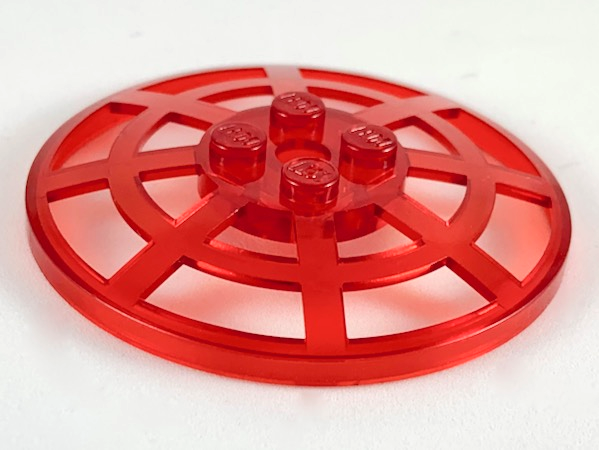 Dish 6 x 6 Inverted, Radar / Webbed [Anti-studs at 90°] in Trans-Red