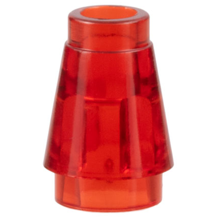 Cone 1 x 1 [Top Groove] in Trans-Red