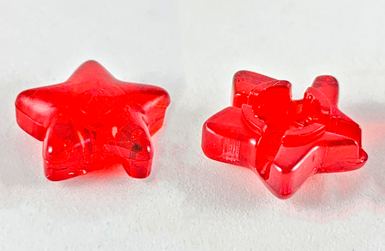 Clikits Icon, Star 2 x 2 Small, with Hole in Trans-Red