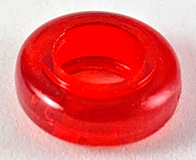 Clikits Bead, Ring, Thick Small with Hole in Trans-Red