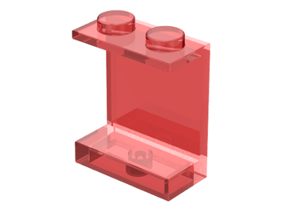 Panel 1 x 2 x 2 [Solid Studs] in Trans-Red