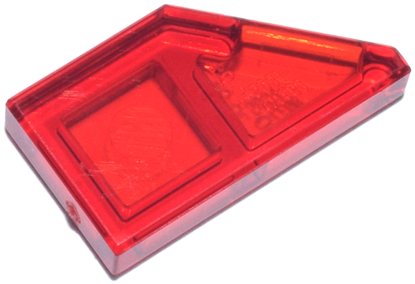 Tile 1 x 2 with Stud Notch Left in Trans-Red